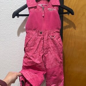 32 Degrees Girls Pink Snow Overalls